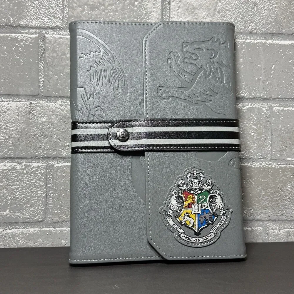 Harry Potter Hogwarts Crest Debossed Journal Gray New Universal Studios
